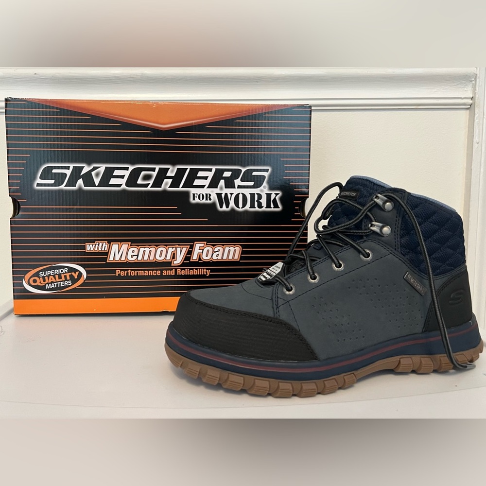 Sketchers for Work with Memory Foam (Navy/Black) Women’s Size 8.
